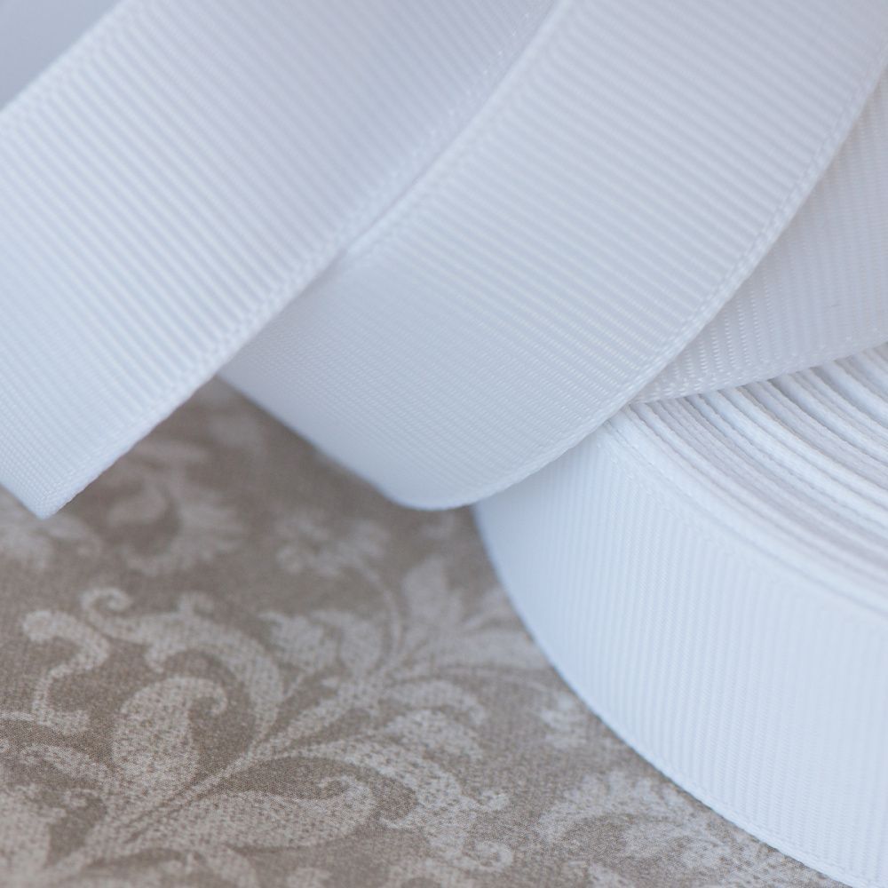 лента репсовая, цвет белый, ширина 20 мм ленты