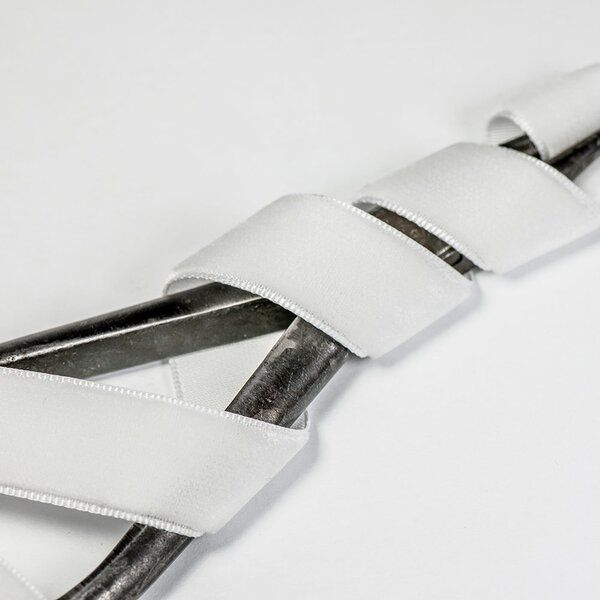 лента, бархат, цвет белый, ширина 15.9 мм ленты