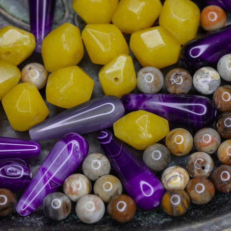 микс из натуральных камней, цветовой и размерный микс (уп 20 г)