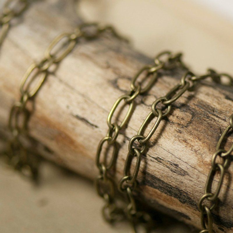 цепочка "венто", цвет античная бронза, звено 9x5x1 мм