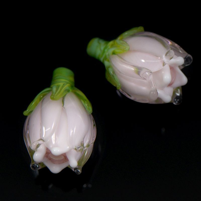 бусина, мурано "колокольчик", фигурная, розовый, 17х14 мм