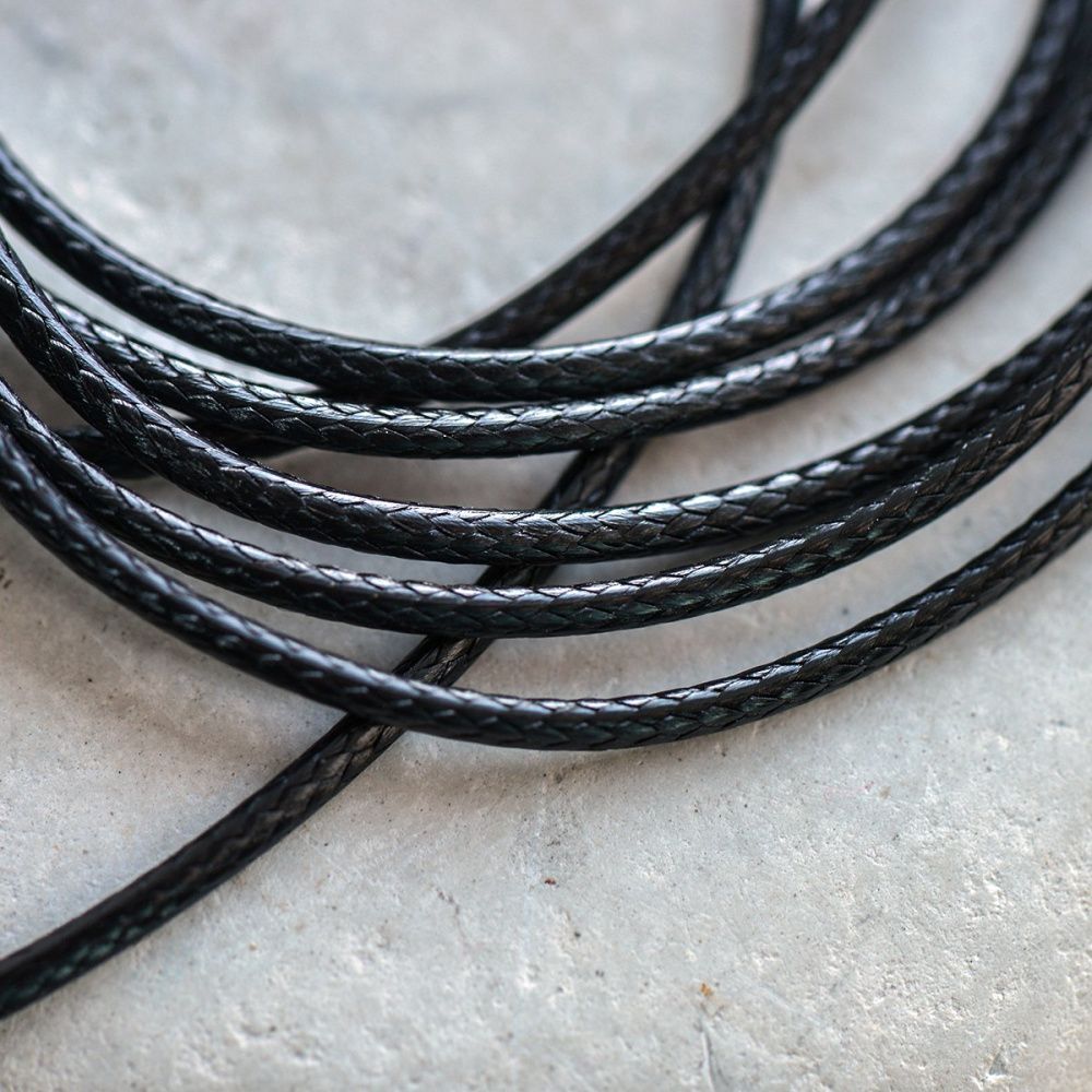 шнур вощеный, цвет черный, 1 мм