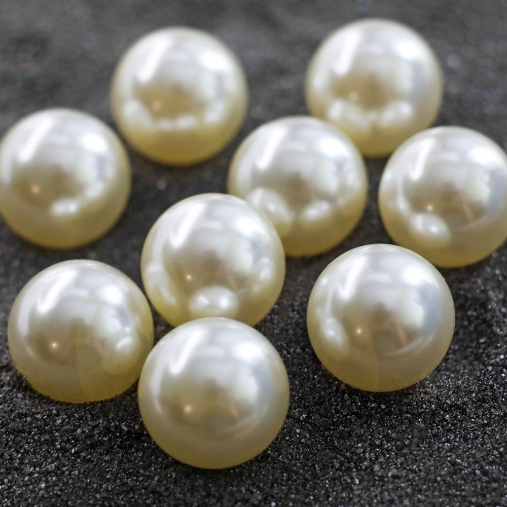 бусина, имитация жемчуга 14, акрил, цвет сливочный, 14 мм