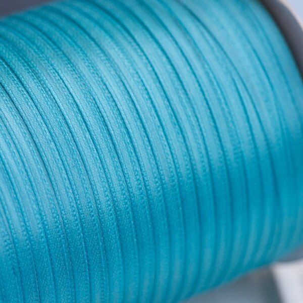 лента, атлас, цвет голубой теплый, ширина 3 мм ленты