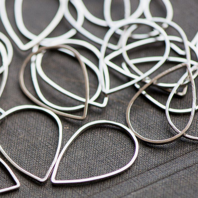 подвеска-рамка металл "дроп", цвет платина, 25x16.5x1 мм