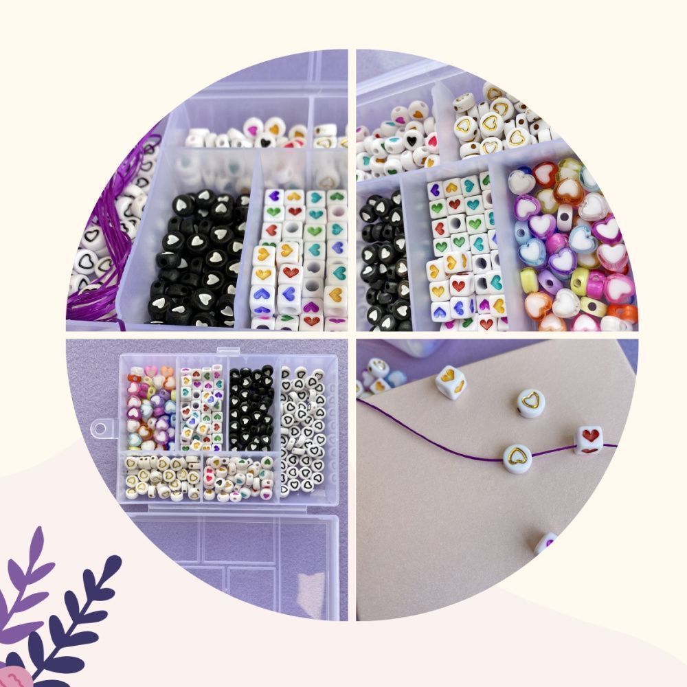 набор бусин в органайзере "виолетта"