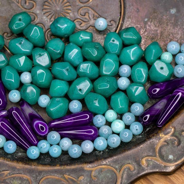 микс из натуральных камней, цветовой и размерный микс (уп 20 г)