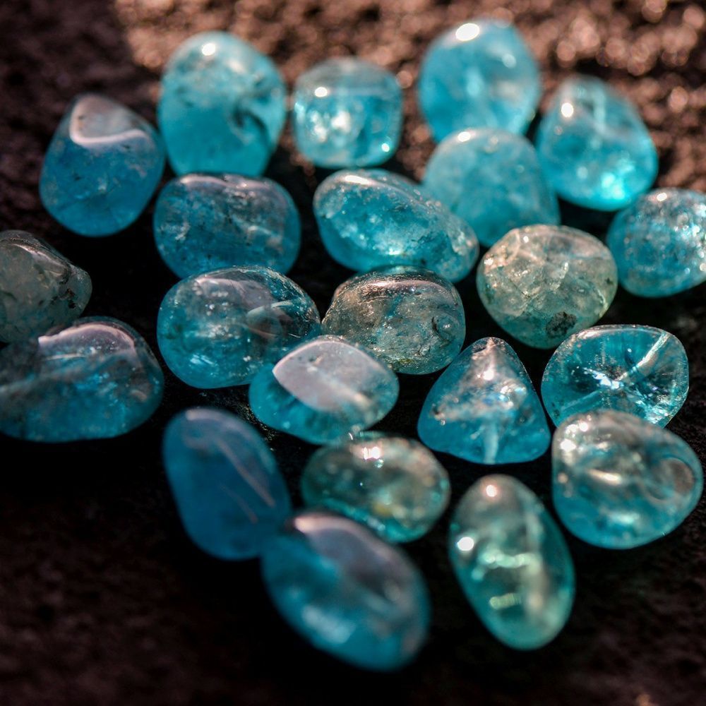 бусина кварц, овал, цвет голубой, 10-20x10-17x6-10 мм