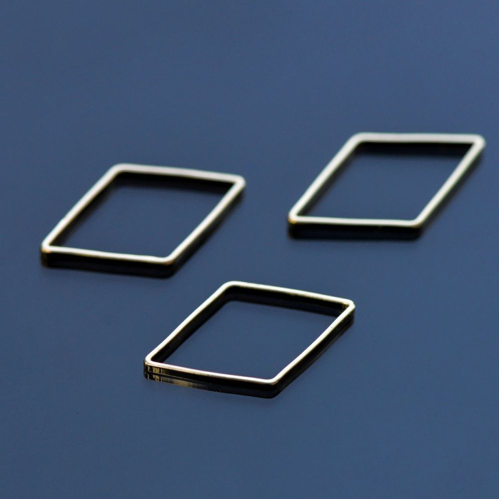 подвеска металл "ромбус", позолота, 17x9x1 мм