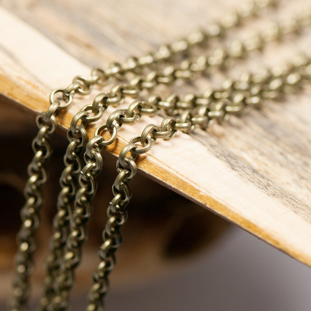 цепочка "раунд", цвет античная бронза, звено 4х1 мм