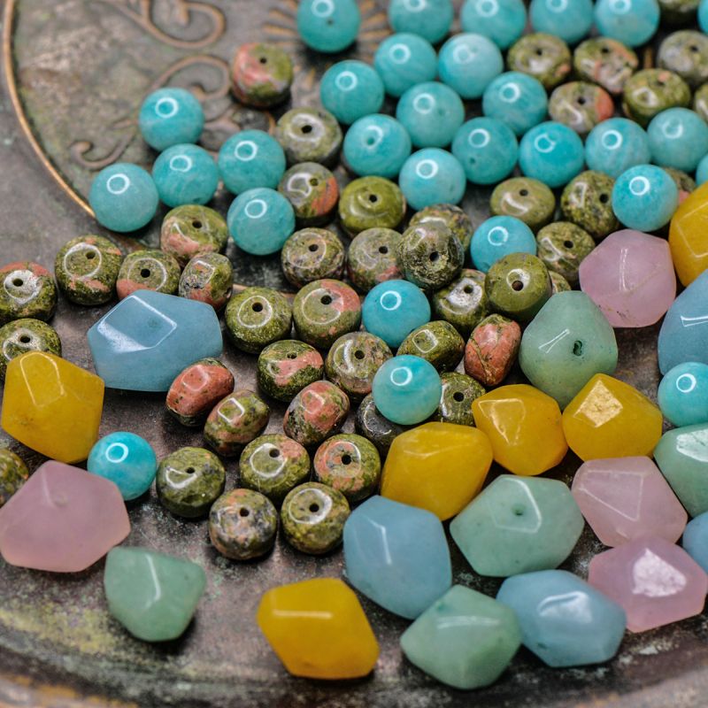 микс из натуральных камней, цветовой и размерный микс (уп 20 г)