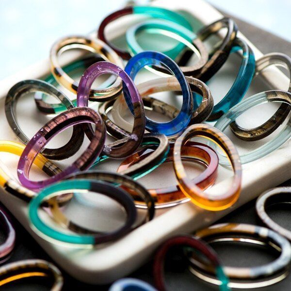 коннектор комбинированный "древо", овал, цветовой микс, 35x22x2-5 мм