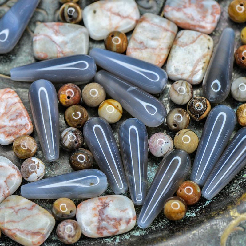 микс из натуральных камней, цветовой и размерный микс (уп 20 г)