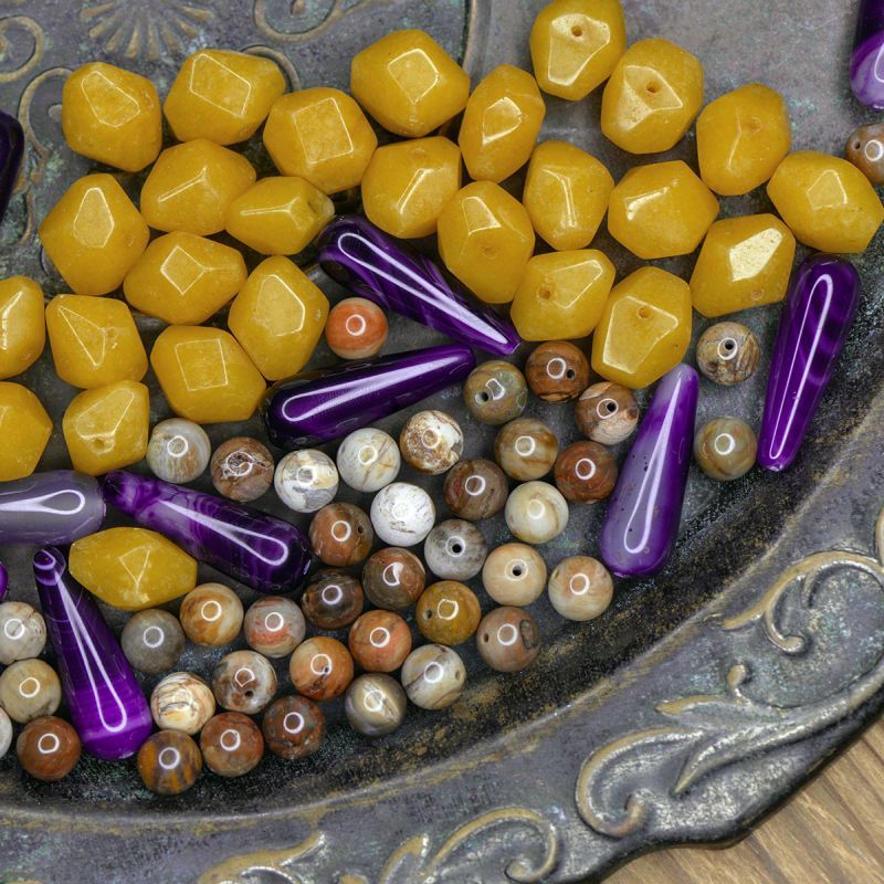 микс из натуральных камней, цветовой и размерный микс (уп 20 г)