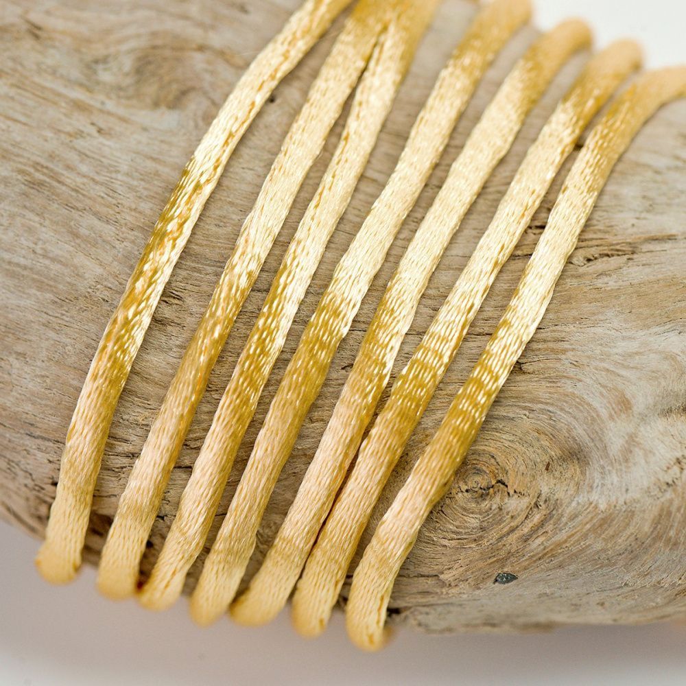 шнур атласный для кумихимо, цвет пшенично-желтый, 2 мм