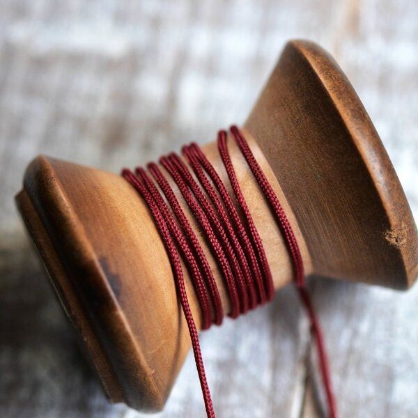 шнур, полиэстер, цвет красный темный, 1 мм  