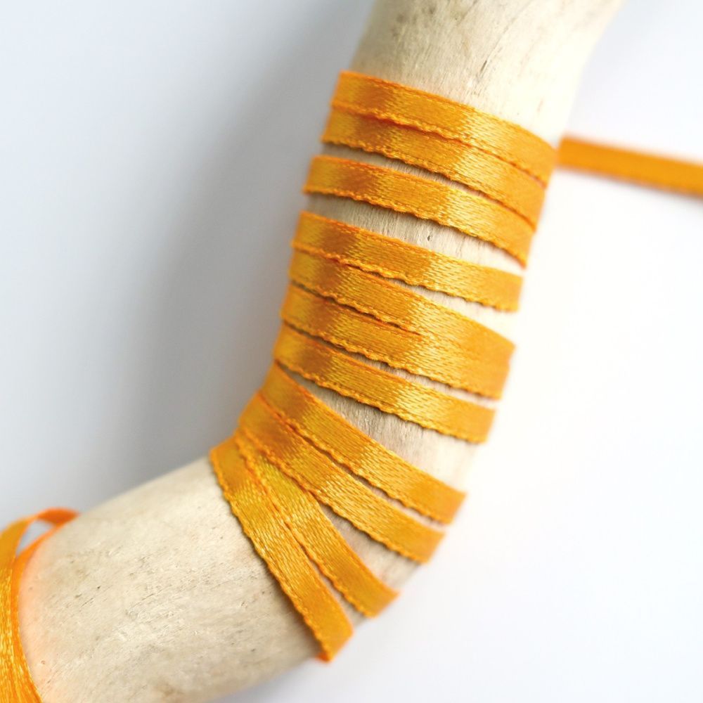 лента, атлас, цвет желтый кукурузный, ширина 3 мм ленты