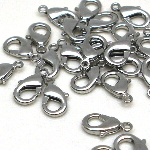 Замочки замочек-лобстер, цвет платина, 19х10х4 мм