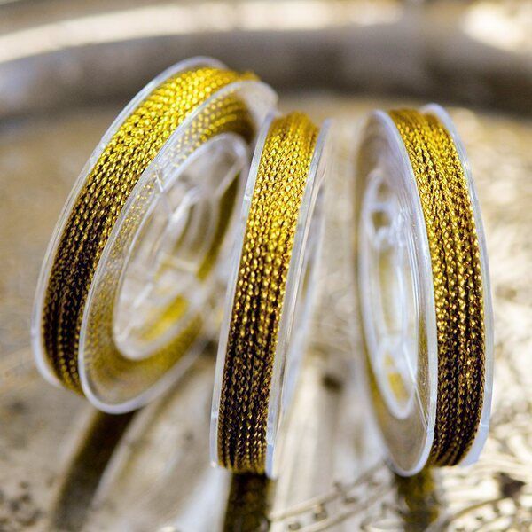 шнур металлик, цвет золото, 0.6 мм, 8 м