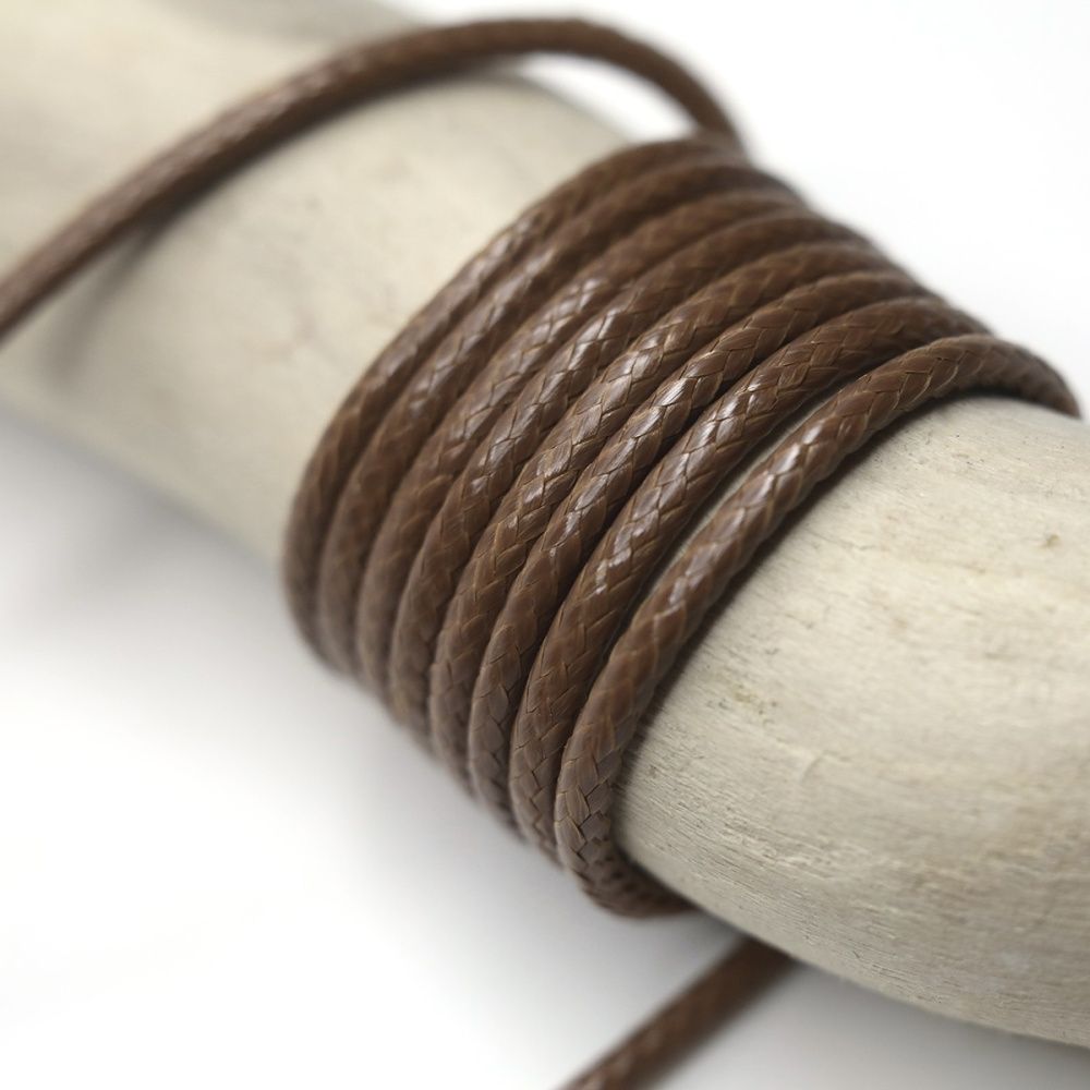 шнур вощеный, цвет коричневый, 2 мм