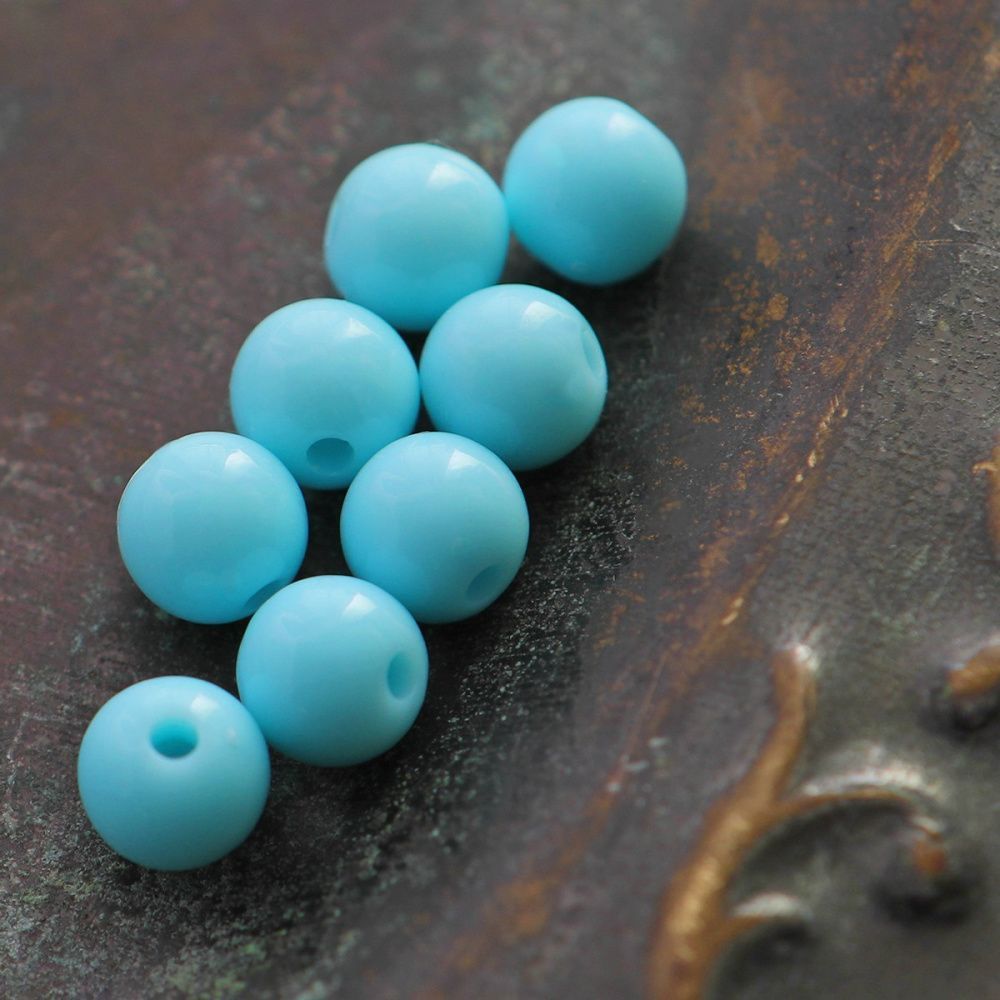 бусина, акрил 8, цвет голубой светлый, 8 мм