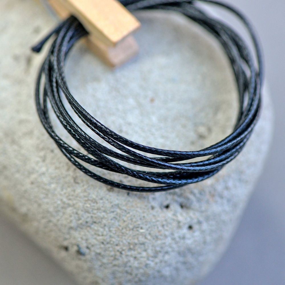 шнур вощеный, цвет черный, 1 мм