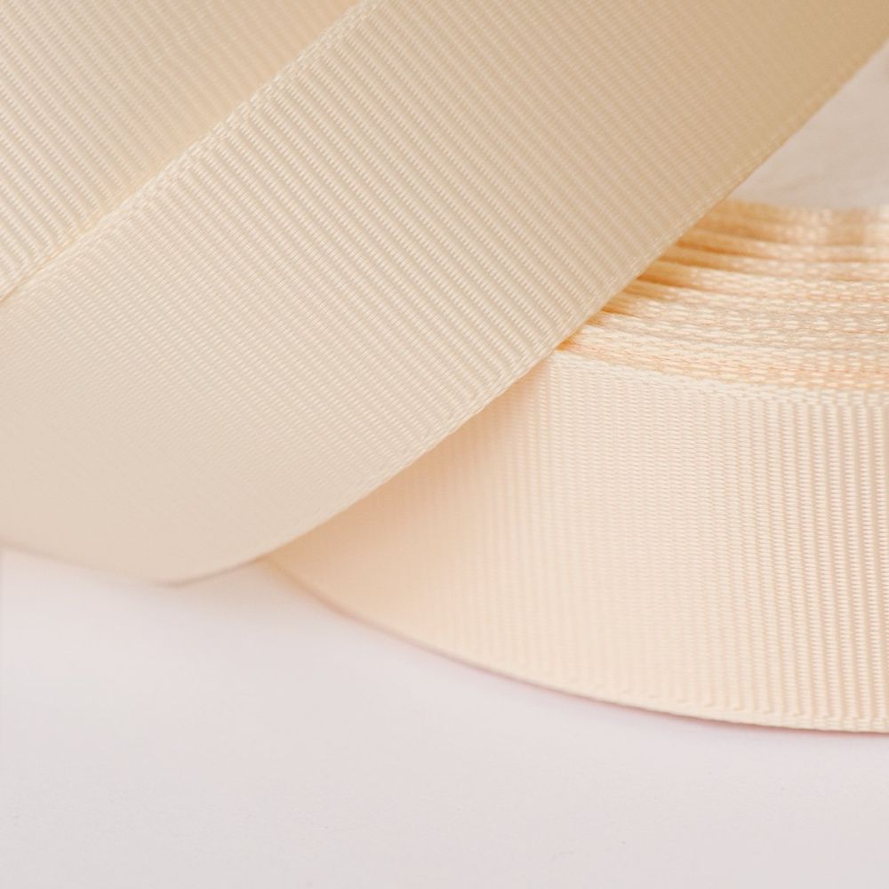 лента репсовая, цвет кремовый, ширина 25 мм ленты