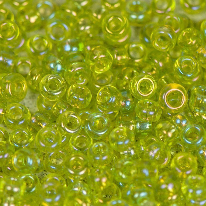 бисер "радуга", цвет шартрез прозрачный, 12/0 (уп 7 г)