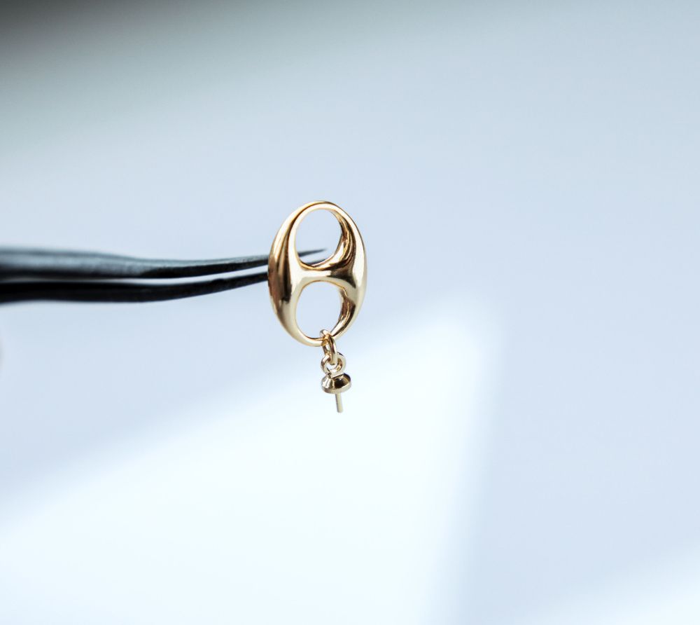 пуссеты "арнод", позолоченные, 21x10 мм