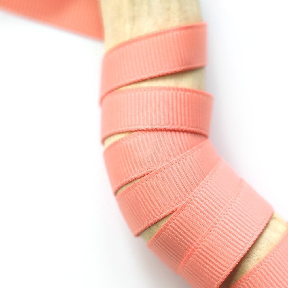 лента репсовая, цвет лососевый, ширина 9.5 мм ленты