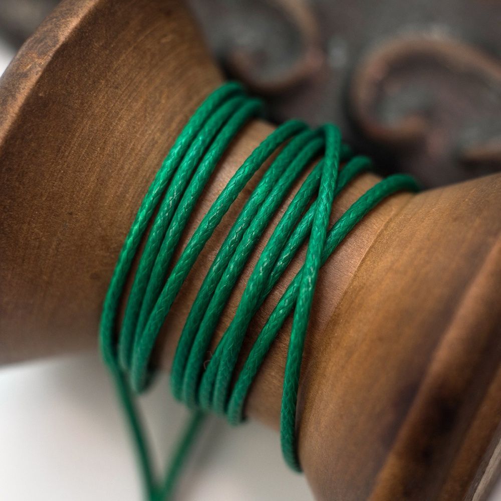 шнур вощеный, цвет изумрудный яркий, 1 мм
