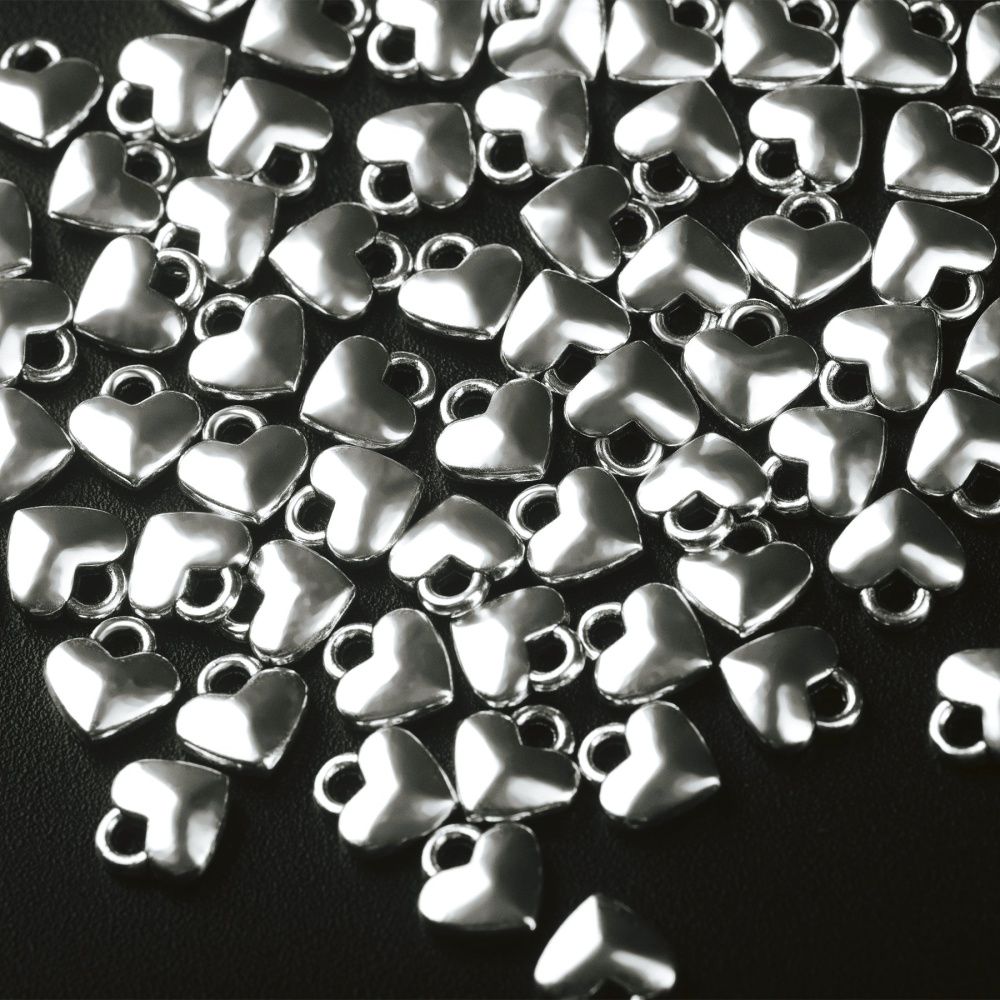 подвеска металл "харти", цвет античное серебро, 8x7x2.5 мм