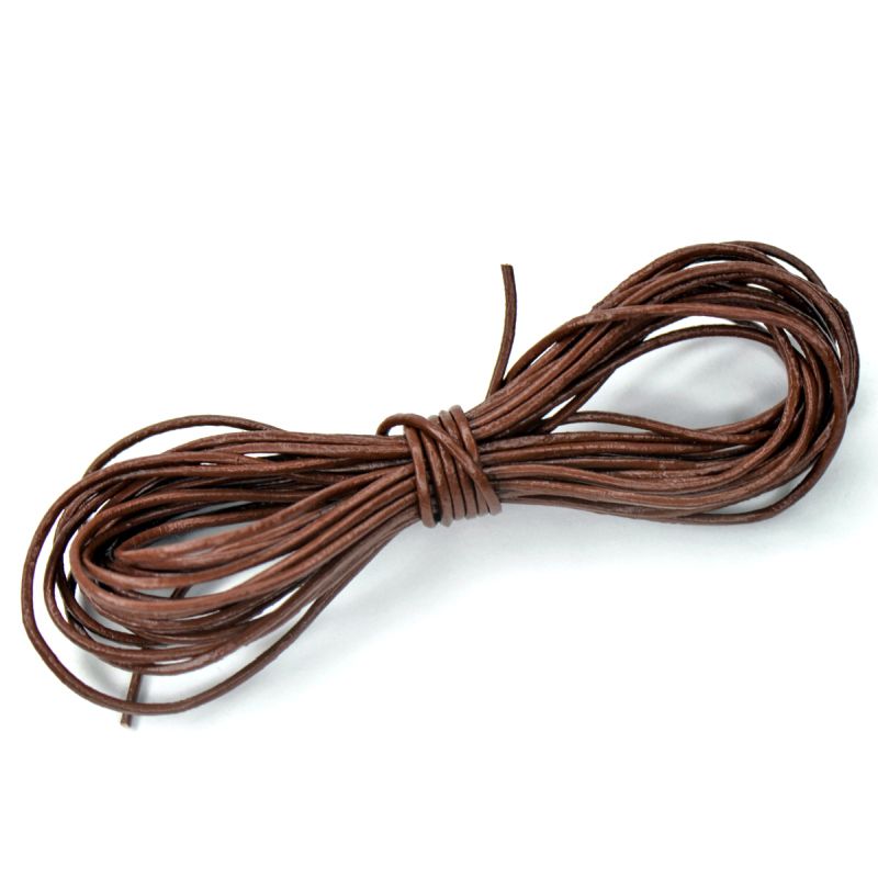 шнур кожаный, цвет шоколадный, диаметр 1 мм