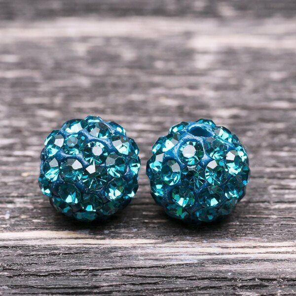 бусина "шамбала" 8, цвет бирюзовый, 8 мм