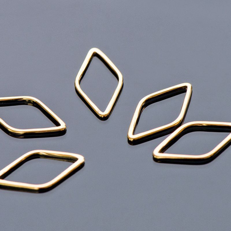 подвеска металл "ромбус", позолота, 17x9x1 мм