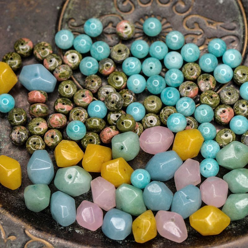 микс из натуральных камней, цветовой и размерный микс (уп 20 г)