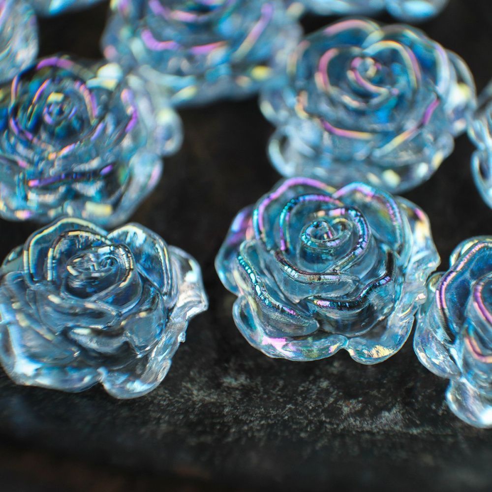 бусина, акрил "незабудка", цвет прозрачный, 9x5 мм