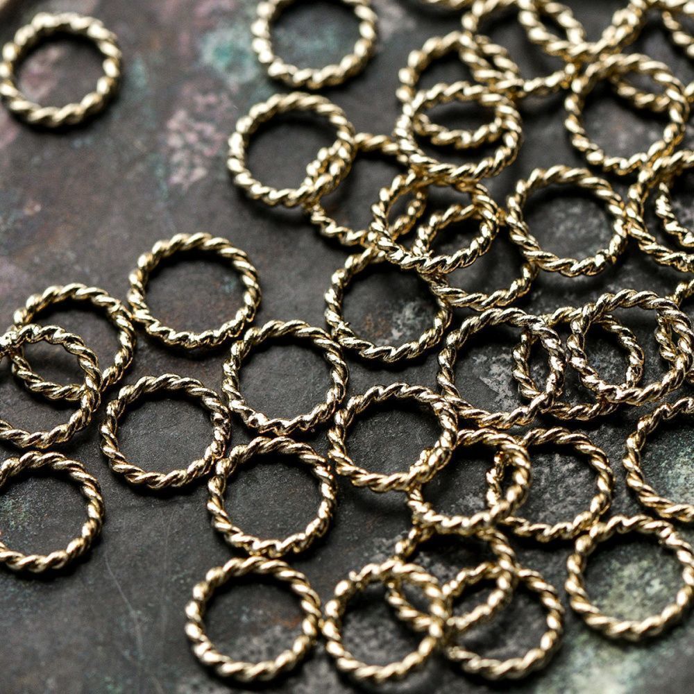 колечко соединительное витое, позолота, 8x1 мм