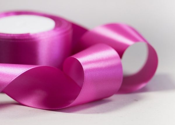 лента, атлас, цвет сиреневый цикламен, ширина 50 мм ленты