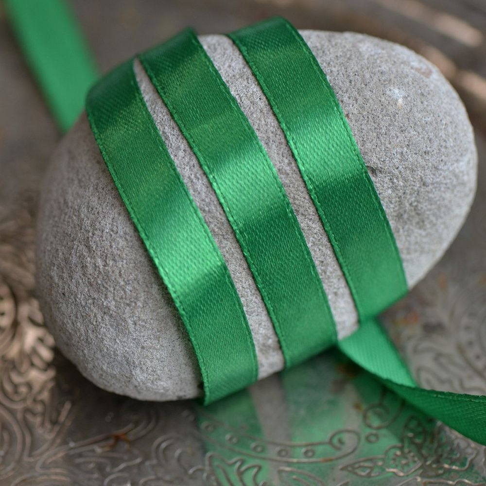 лента, атлас, цвет травяной зеленый, ширина 10 мм ленты