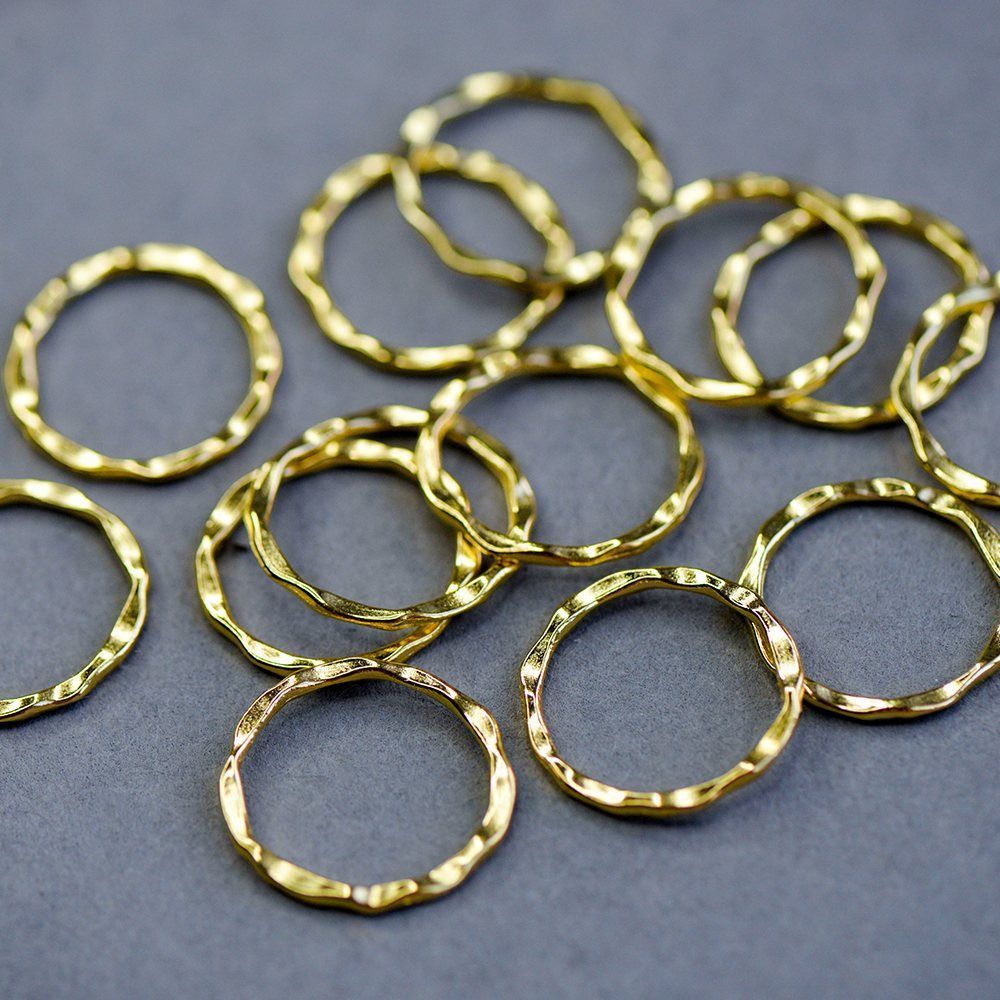 коннектор "кольцо №2", цвет золото, 22x1.5 мм