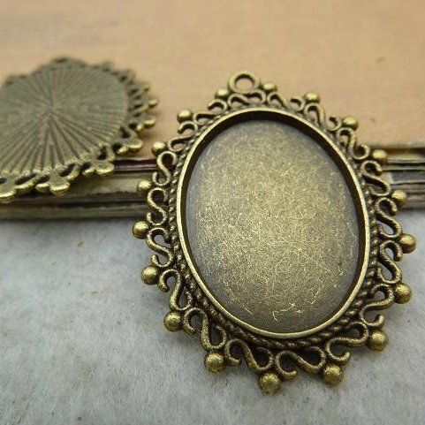 сеттинг овальный "дотси", цвет античная бронза, 38х30х2 мм