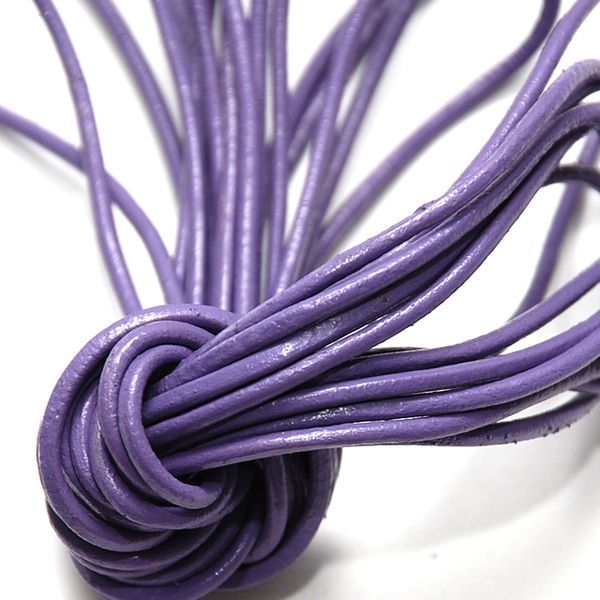 шнур кожаный, цвет сиреневый, диаметр 2.5 мм