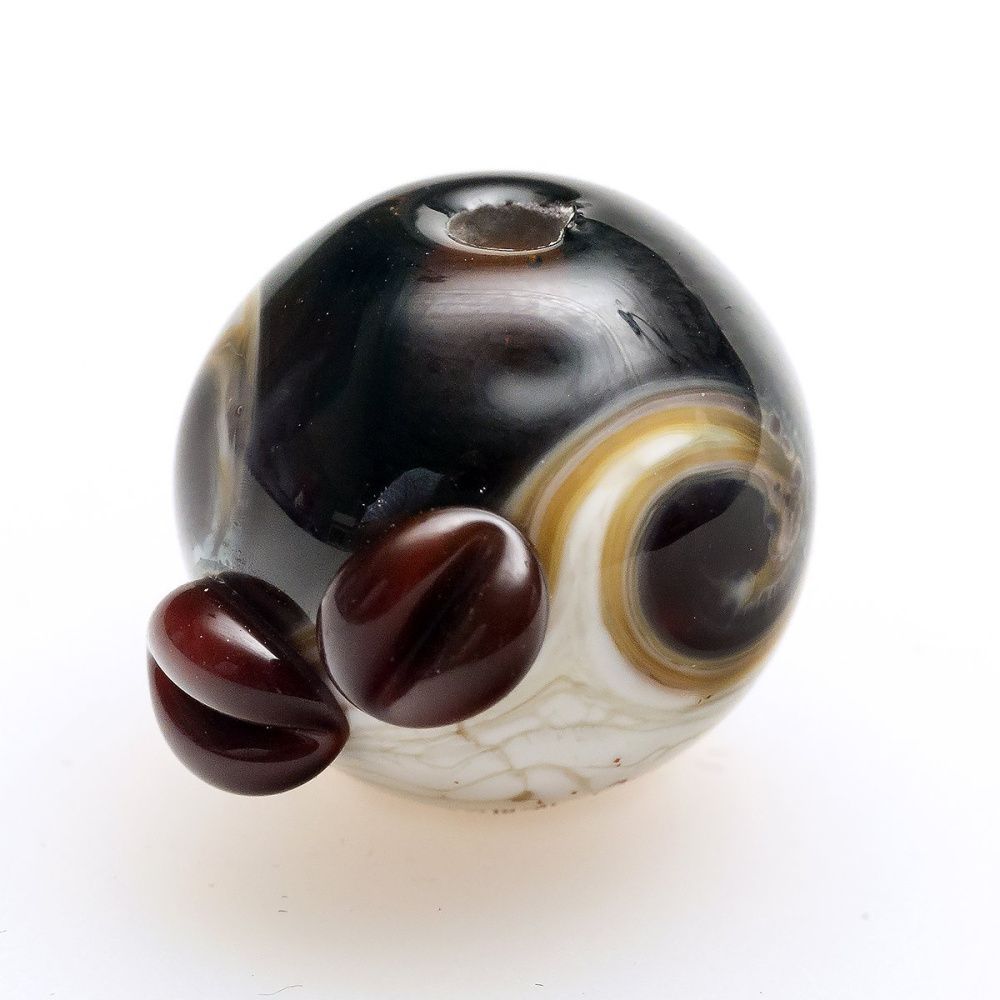 бусина, мурано "тирамису", круглая,14-15 мм