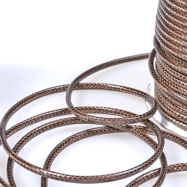 шнур вощеный, цвет охра, 3 мм