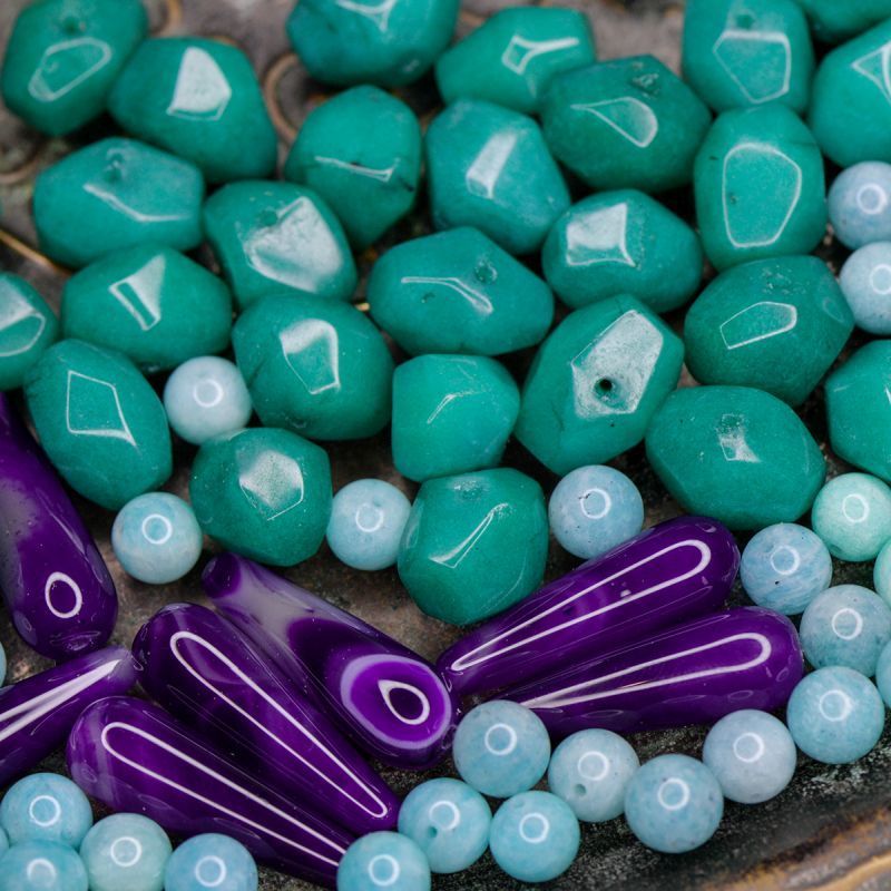 микс из натуральных камней, цветовой и размерный микс (уп 20 г)