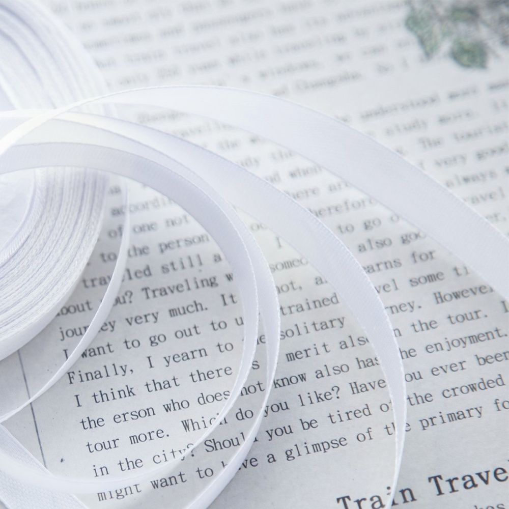 лента, атлас, цвет белый, ширина 10 мм ленты