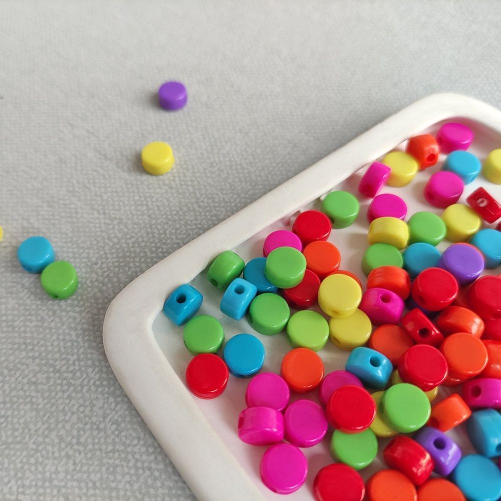 бусина, акрил "пилюля", плоская, цветовой микс, 8x4.5 мм