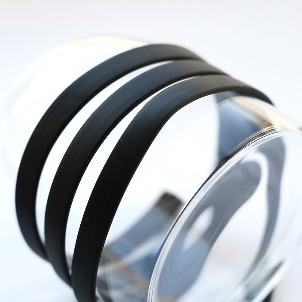 шнур резиновый, плоский, цвет черный, 10х2 мм