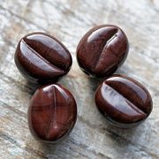 Бусина, Мурано "Кофейное зернышко мелкое", цвет коричневый,  9x7-8 мм